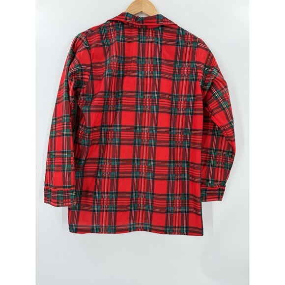 Vintage SILVIL Red Scotch Plaid Tartan Cotton USA Made Sleep Shirt DEADSTOCK - Picture 6 of 11